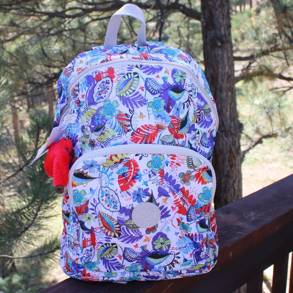 🎉4xHP🎉 NWT Kipling Whimsy Floral Red Bag Backpack